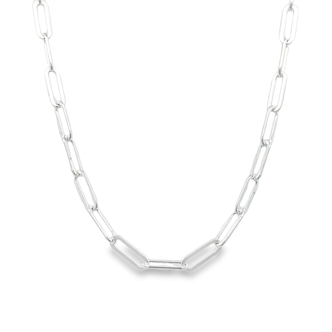 Sterling Silver Flat 4.5mm Paperclip Chain