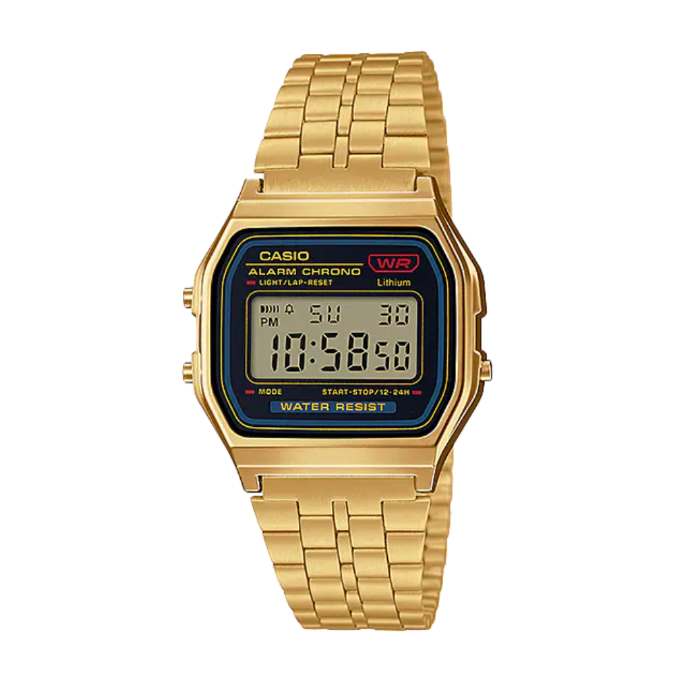 Casio Vintage Gold Dial Stainless Steel Watch - A159WGEA-1