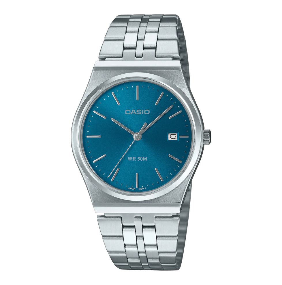 Casio Standard Blue Dial Stainless Steel Watch - MTPB145D22VT