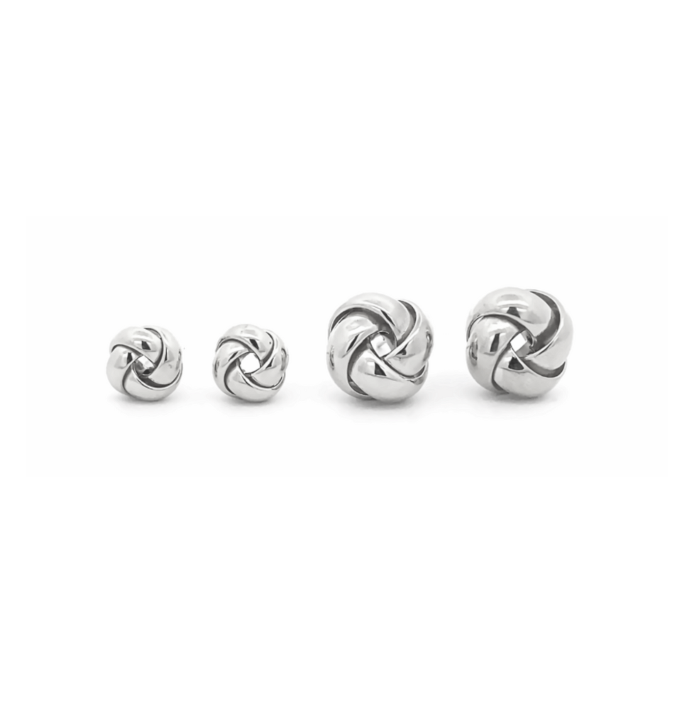 10 Karat White Gold Knot Stud Earrings