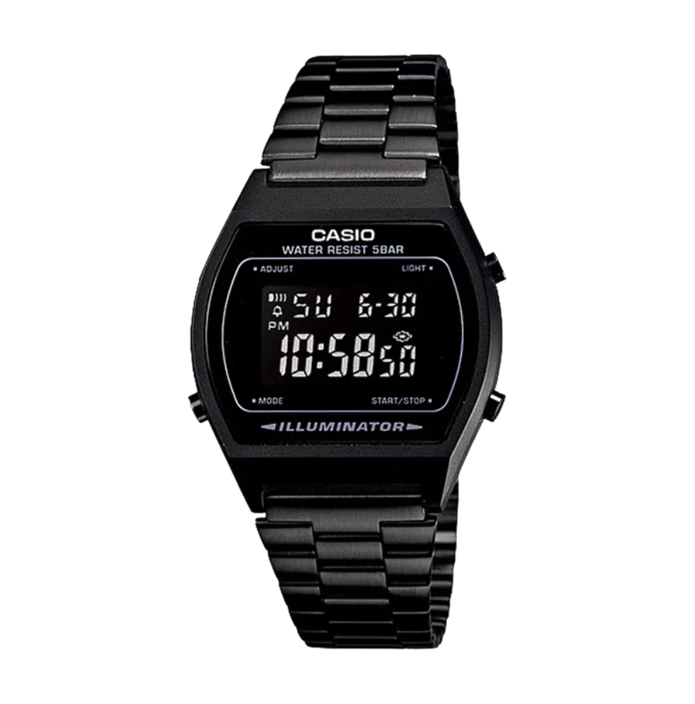 Casio Vintage Series Black Stainless Steel Watch - B640WB-1BVT