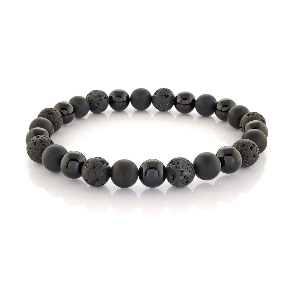 Beaded Matte Black Onyx Bracelet 8MM - BB-206-L