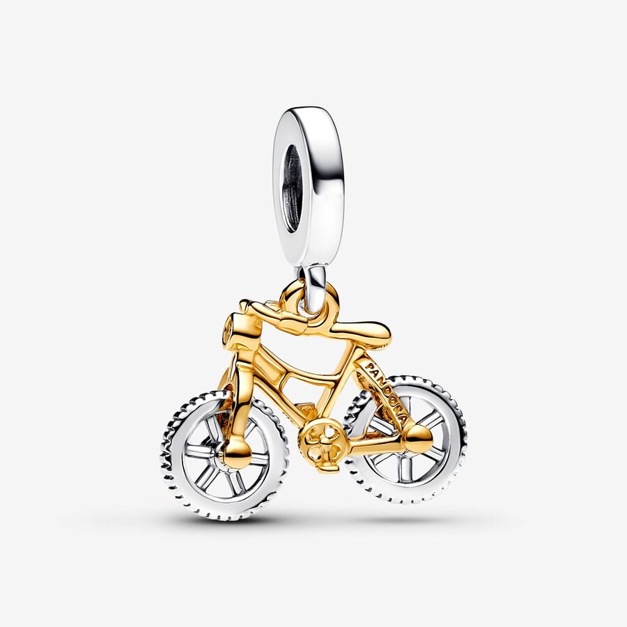 Pandora Two-tone Spinning Wheels Bicycle Dangle Charm-763354C01