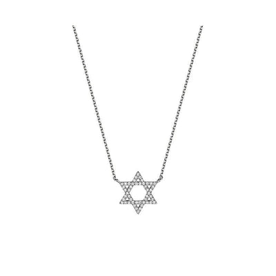 10 Karat Gold Diamond Star of David Necklace