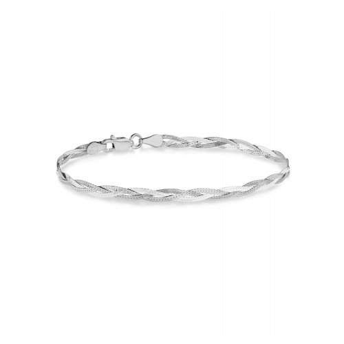 Sterling Silver Braided Herringbone Bracelet