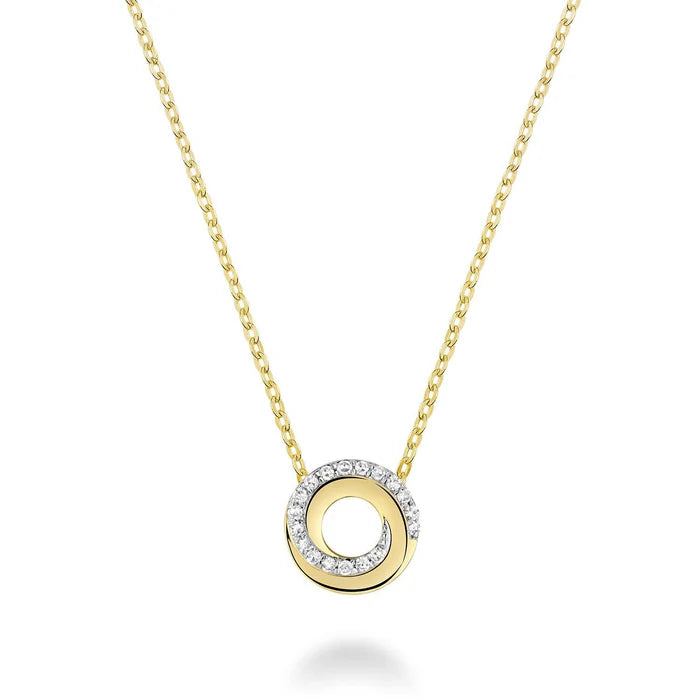 10 Karat Gold Diamond Whirl Necklace