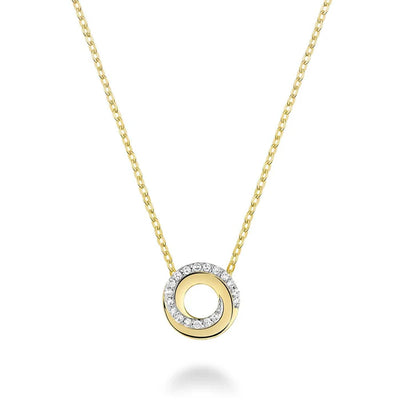 10 Karat Gold Diamond Whirl Necklace