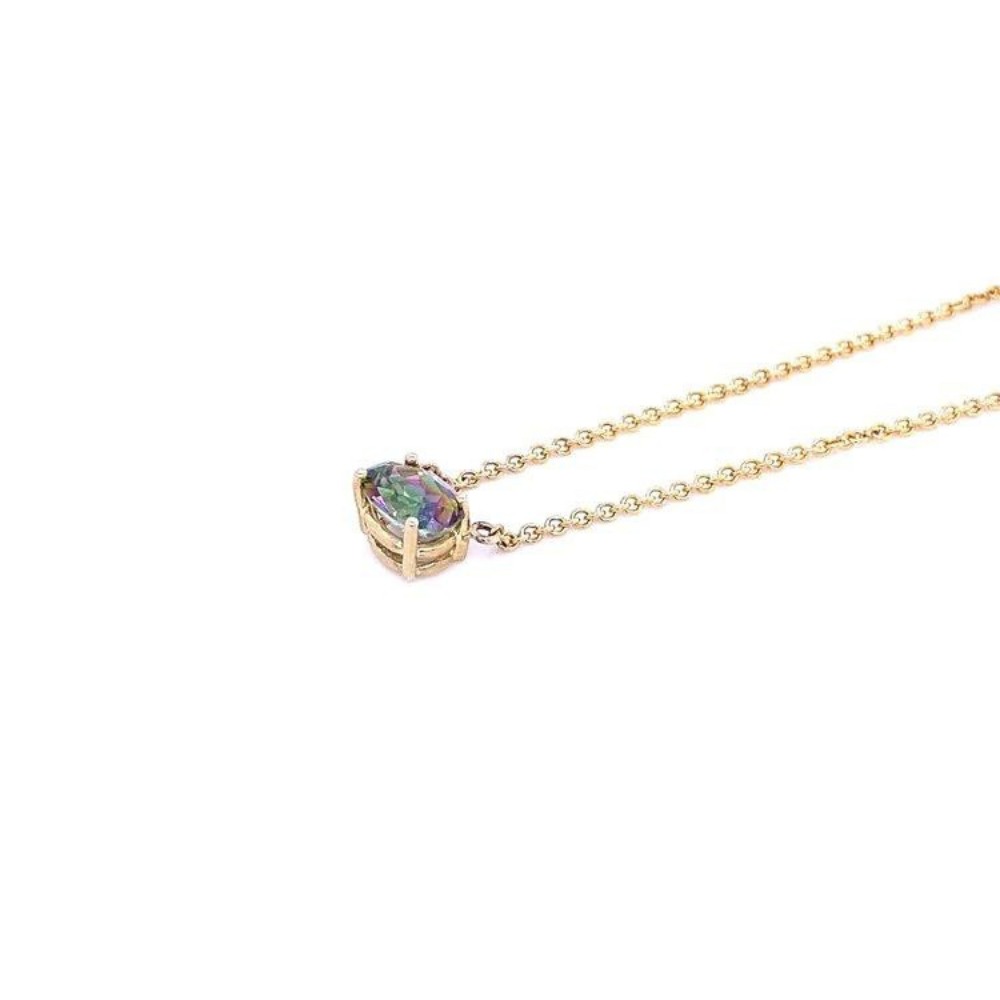 10 Karat Yellow Gold Mystic Topaz Necklace