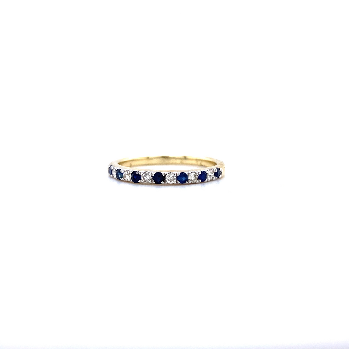 10 Karat Yellow Gold Sapphire and Diamond Band