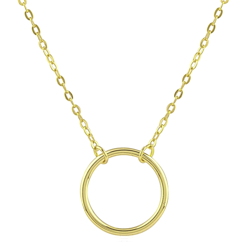 Sterling Silver Gold Plated Circle Necklace