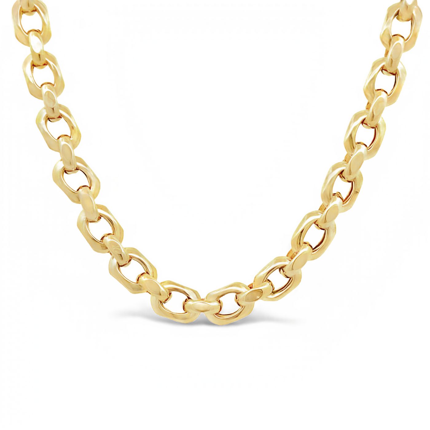 14 Karat Yellow Gold Open Link Necklace