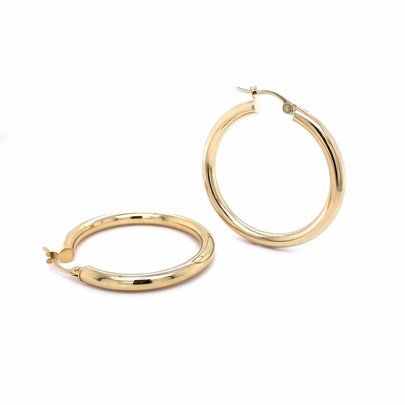 10 Karat Yellow Gold Tube Hoops 3mm Width