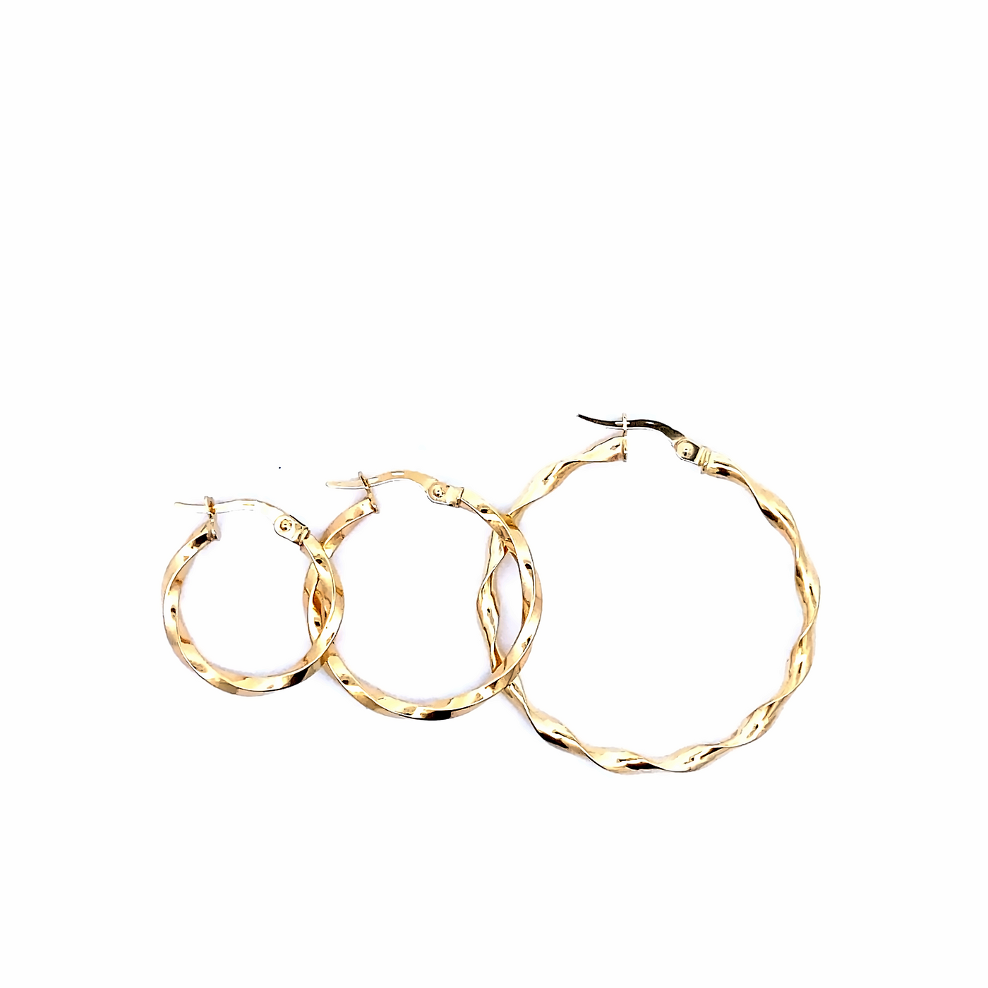 10 Karat Yellow Gold Twist Hoop Earrings