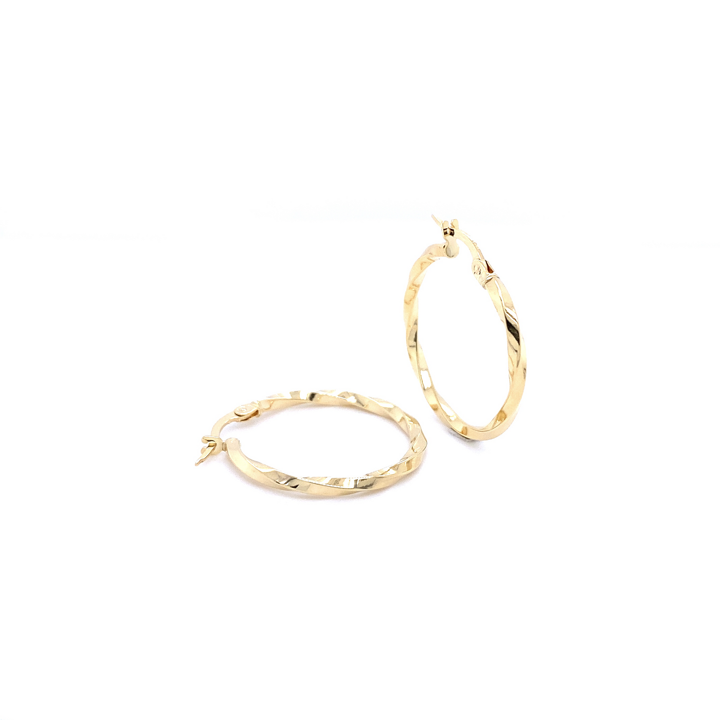 10 Karat Yellow Gold Twist Hoop Earrings