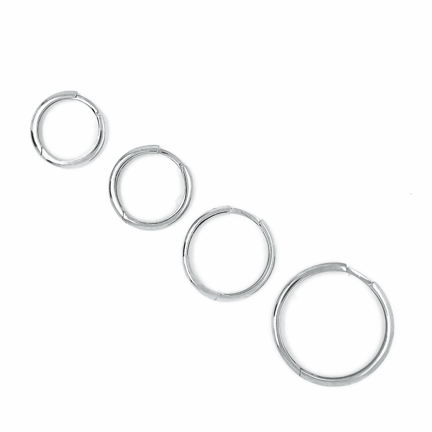 10 Karat White Gold Endless Hoop Earring