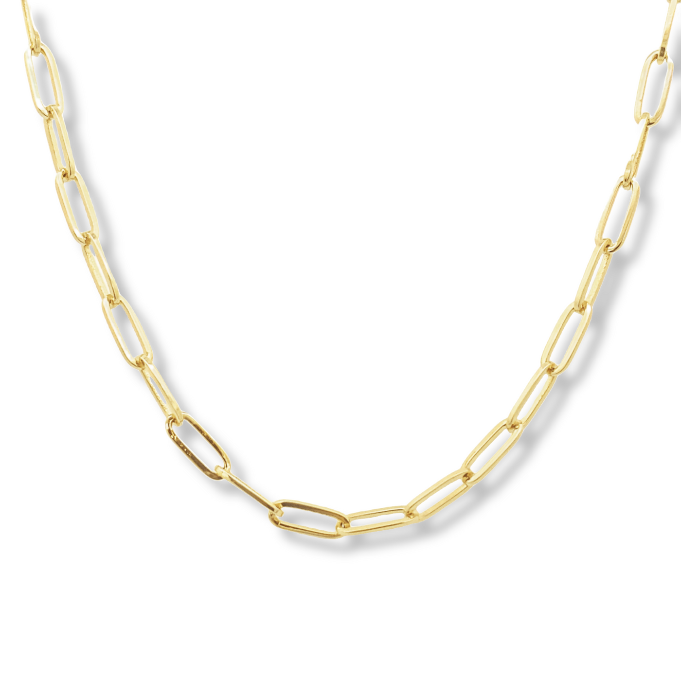 10 Karat Yellow Gold Paperclip Necklace