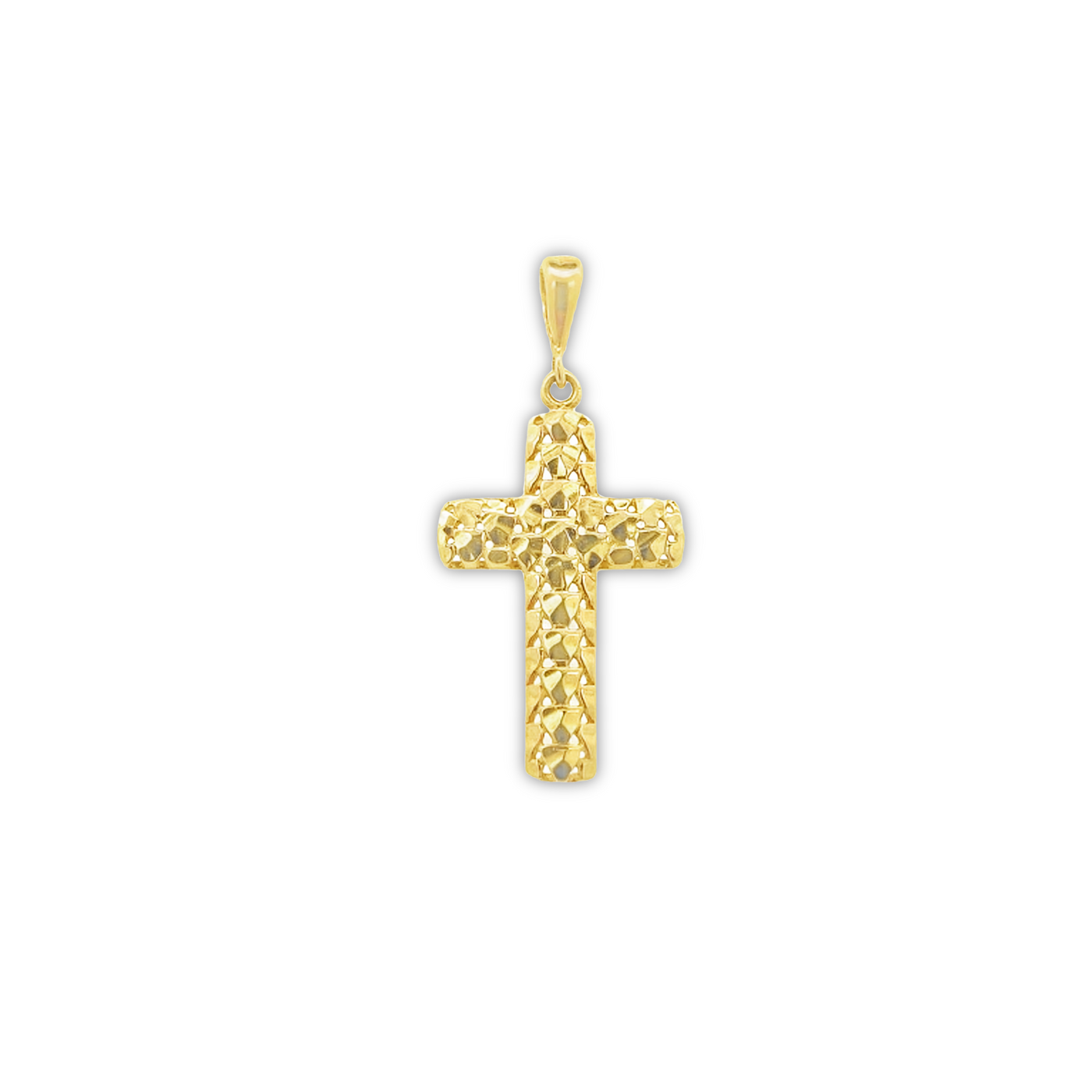 10 Karat Yellow Gold Sparkle Cut Cross Pendant