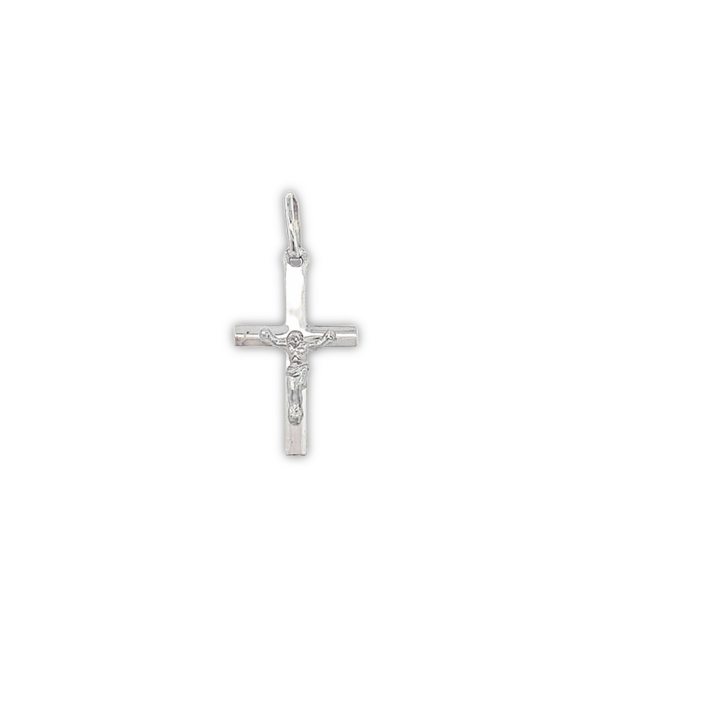 18 Karat White Gold Small Crucifix Pendant