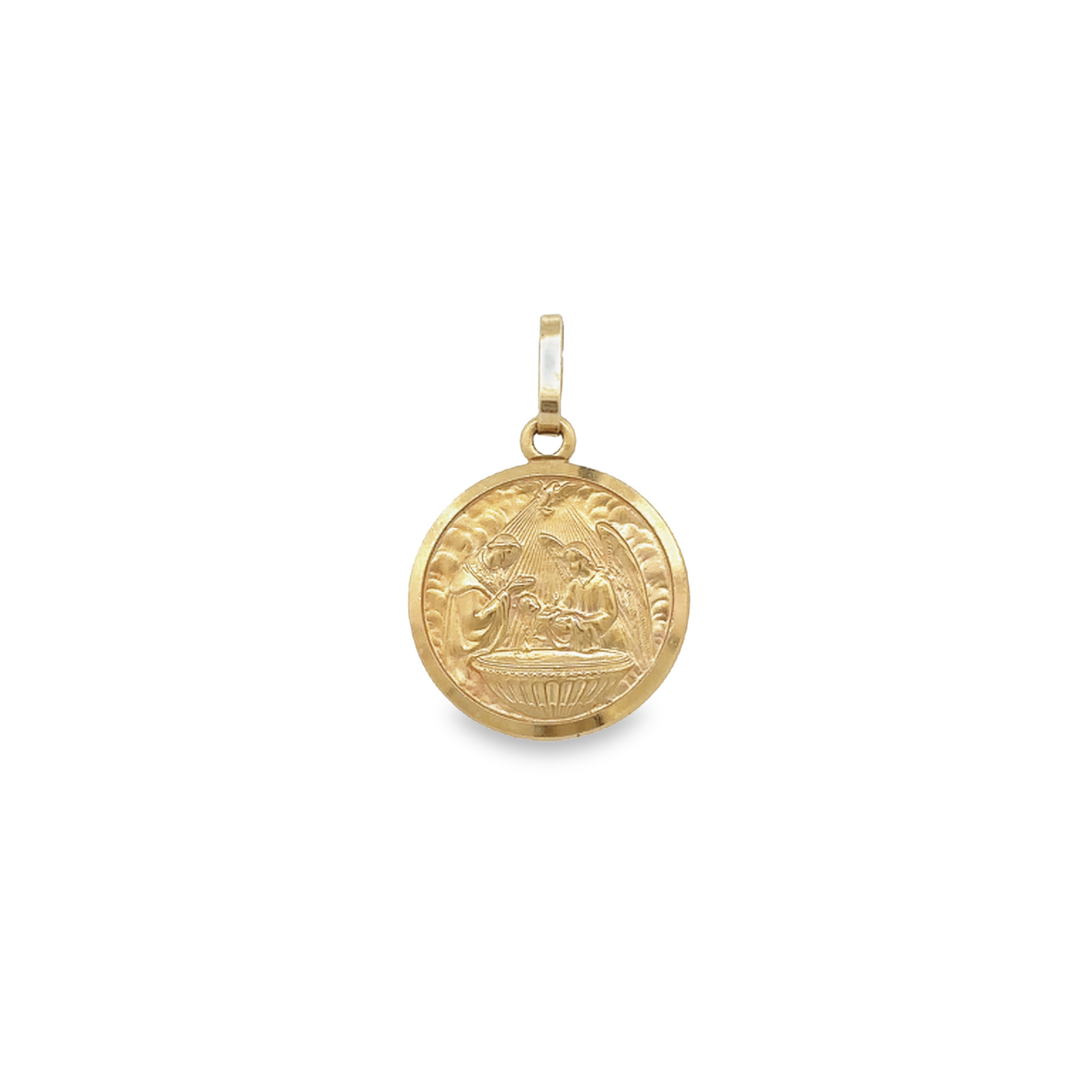 10 Karat Yellow Gold Baptism Medallion Pendant – Kavar