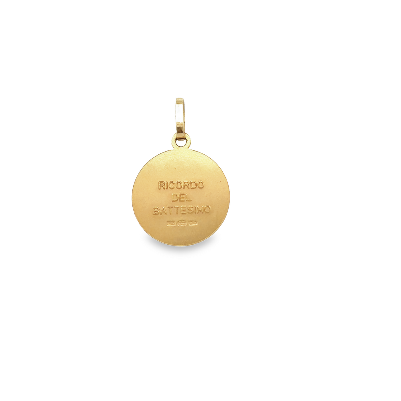 10 Karat Yellow Gold Baptism Medallion Pendant Kavar