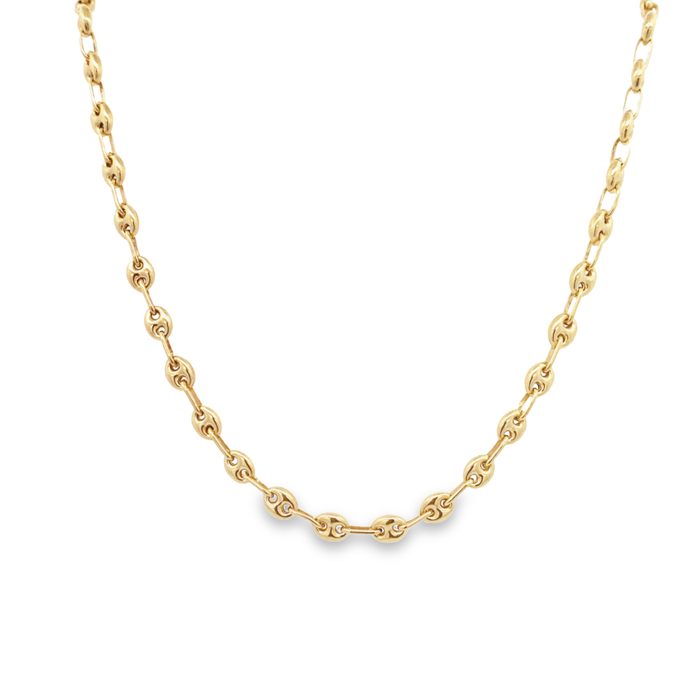 10 Karat Yellow Gold 4mm Puffed Mariner Link Chain