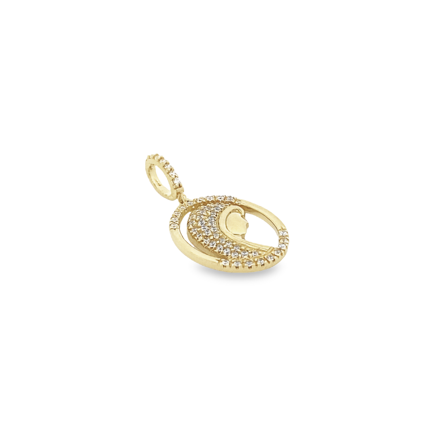 18 Karat Yellow Gold Cubic Zirconia Mary Pendant