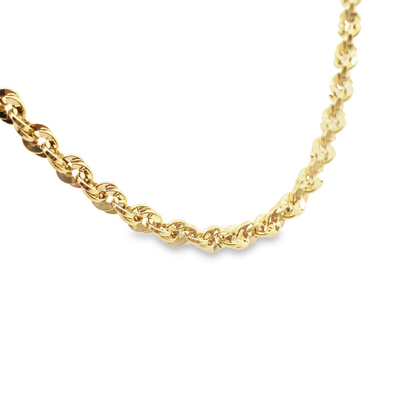 10 Karat Yellow Gold Sparkle Cut Rope Chain