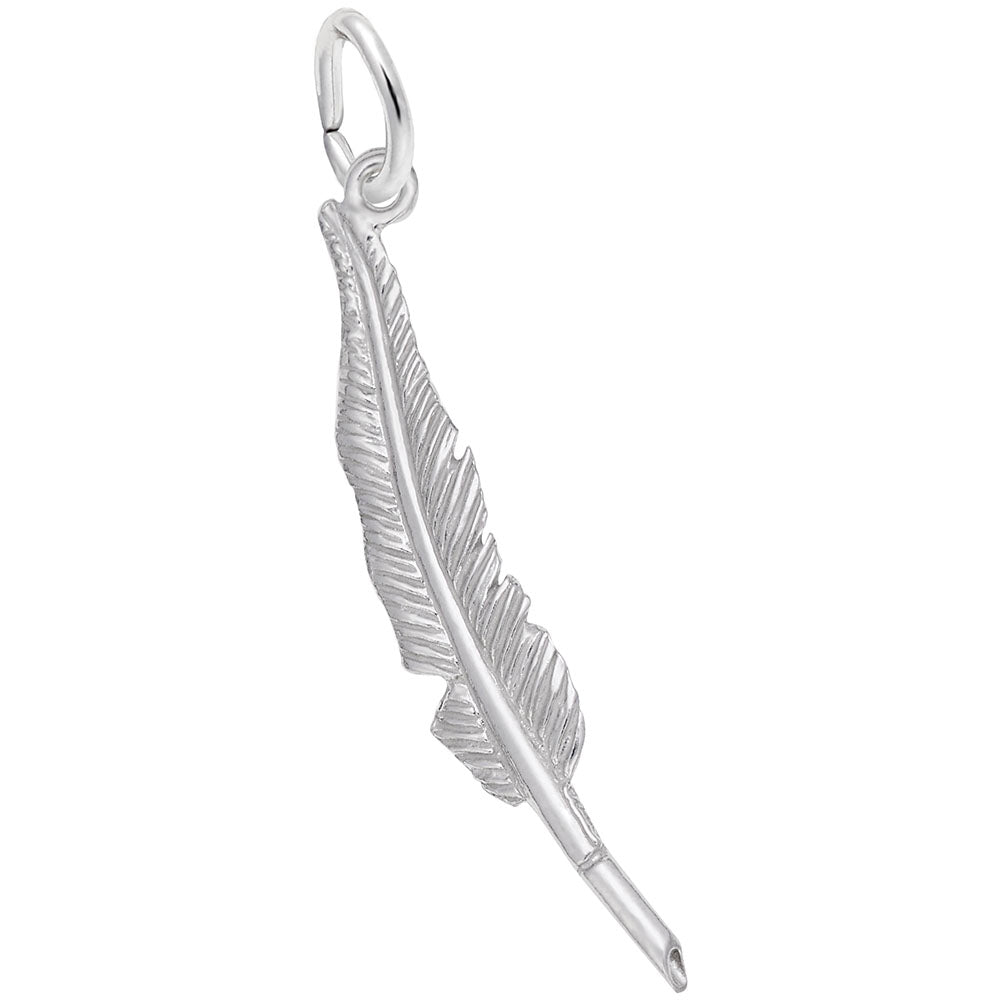 Sterling Silver Feather Pen Charm