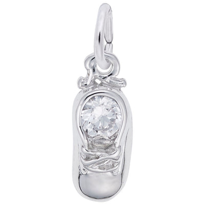 Sterling Silver Birthstone Baby Shoe Charm