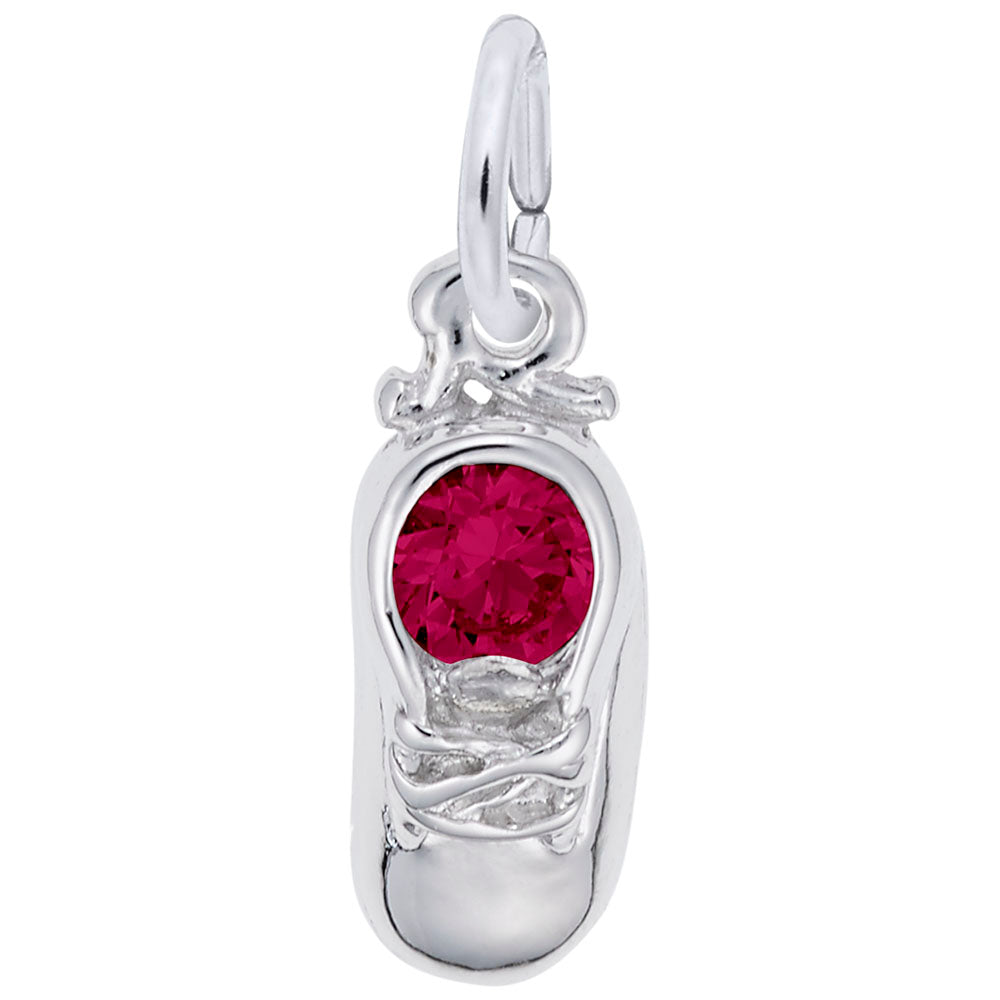 Sterling Silver Birthstone Baby Shoe Charm