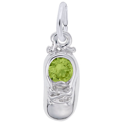 Sterling Silver Birthstone Baby Shoe Charm