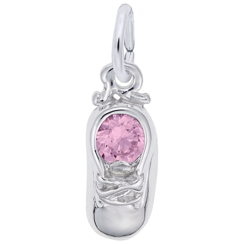 Sterling Silver Birthstone Baby Shoe Charm