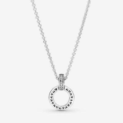 Pandora Double Circle Pendant & Necklace - 399487C01-45