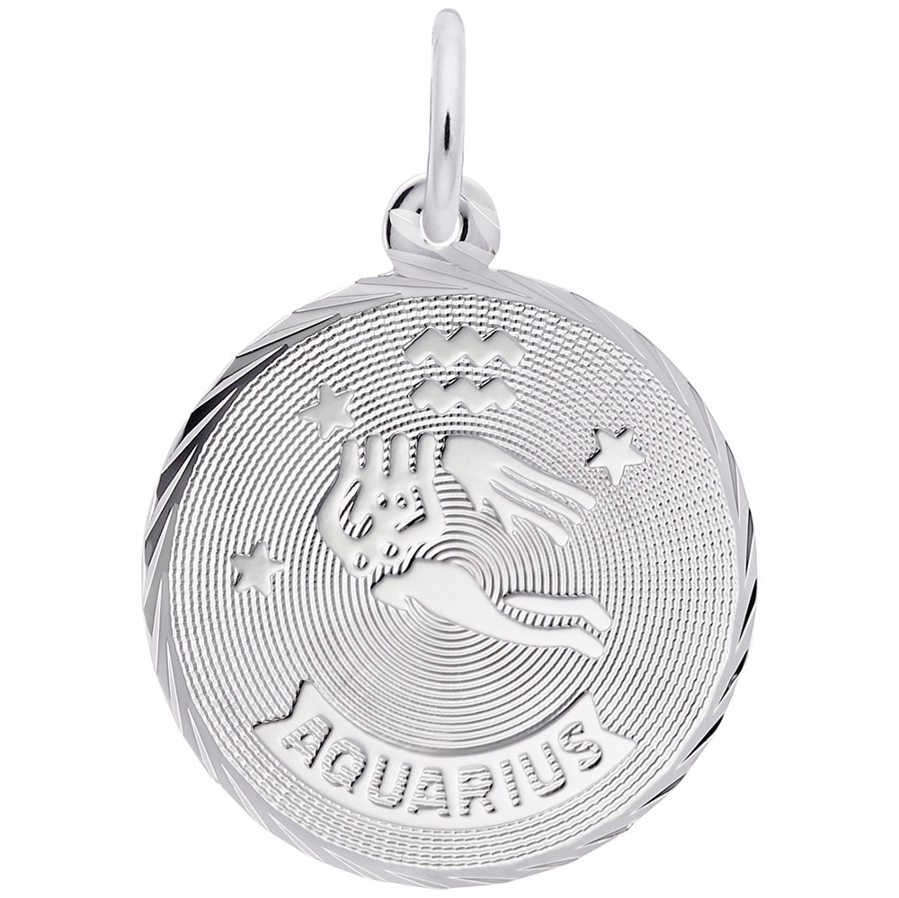 Sterling Silver Aquarius Disc Charm