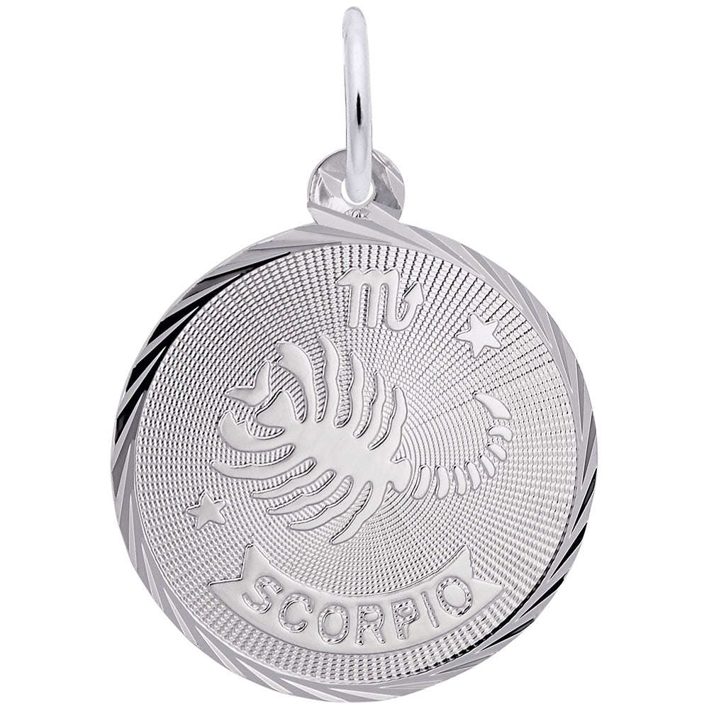 Sterling Silver Scorpio Constellation Disc Charm