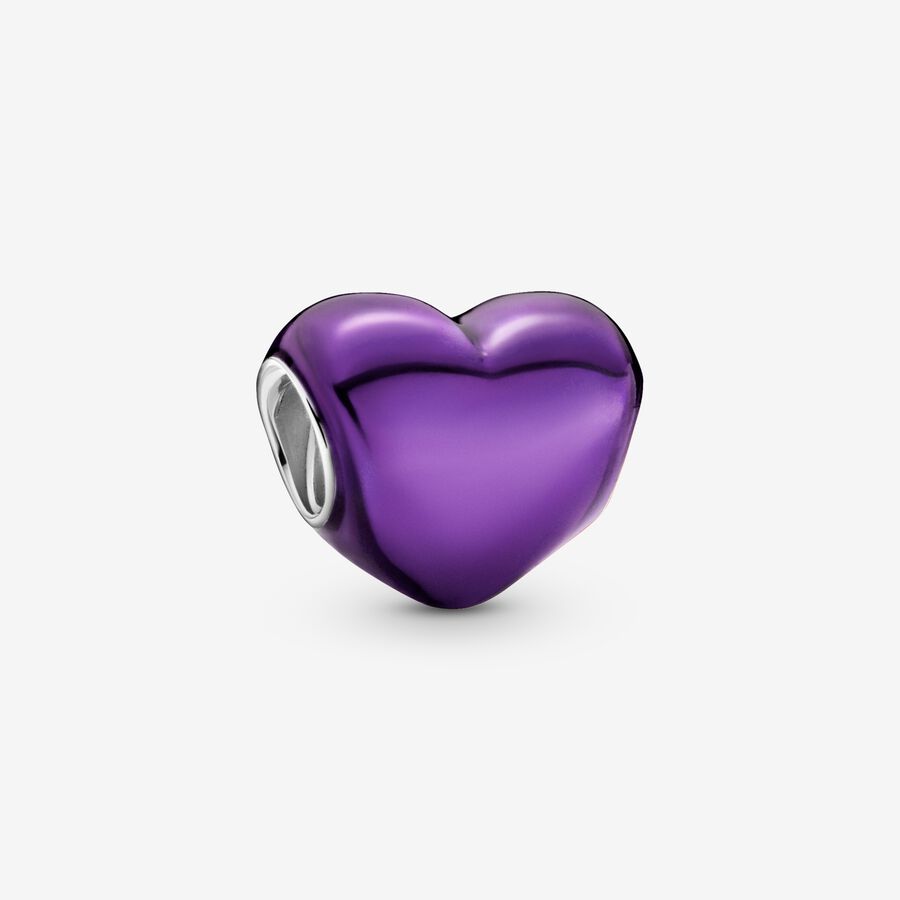 Pandora Metallic Purple Heart Charm-799291C01