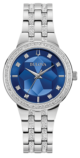 Bulova Crystal Stainless Steel Watch  96L276