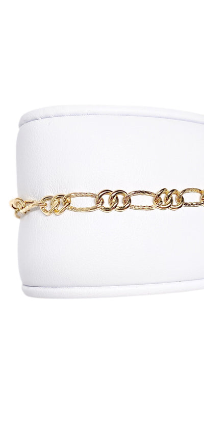 14 Karat Yellow Gold Lightweight Figaro Bracelet