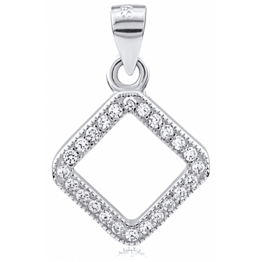 Sterling Silver Cubic Zirconia Geometric Necklace