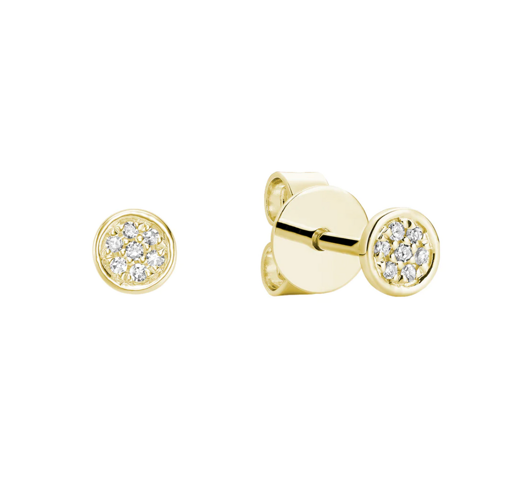 Pave round stud on sale earrings