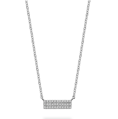 10 Karat Gold 0.10CT Diamond Bar Plate Necklace