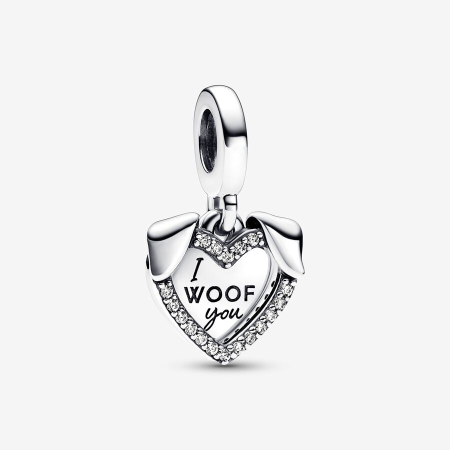 Pandora Heart & Dog Double Dangle Charm 792647C01